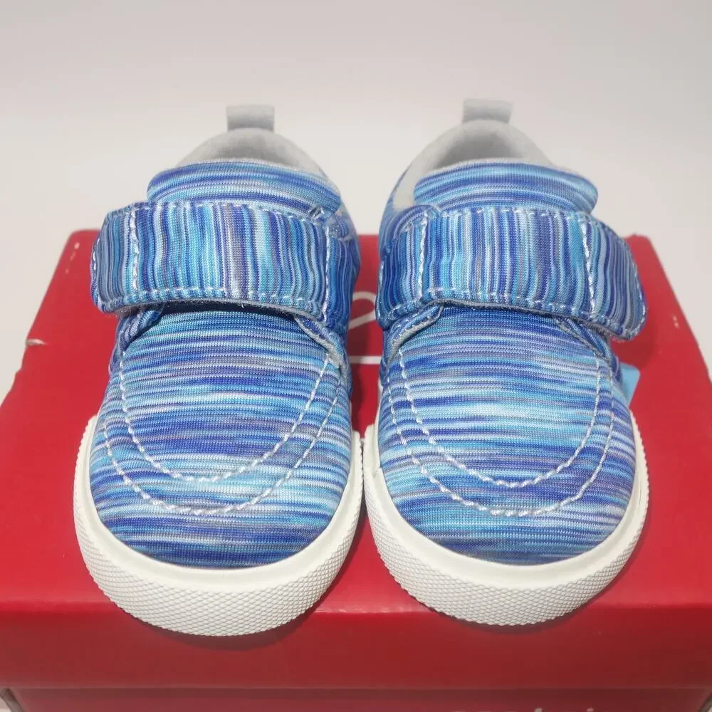 New See Kai Run Wyatt Blue Jersey Machine Washable Shoes Baby Toddler 4